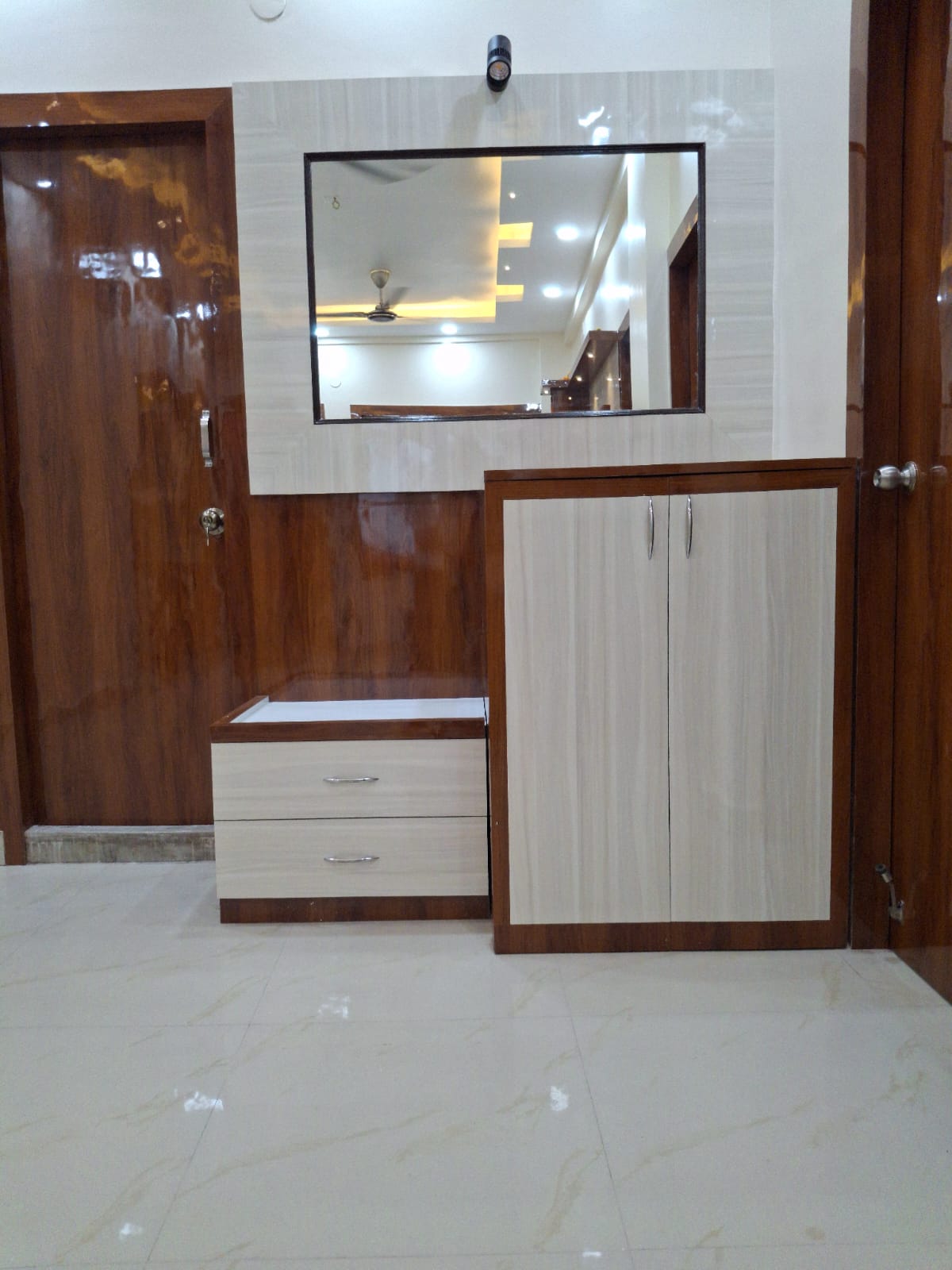 Modern Entryway Unit with Mirror