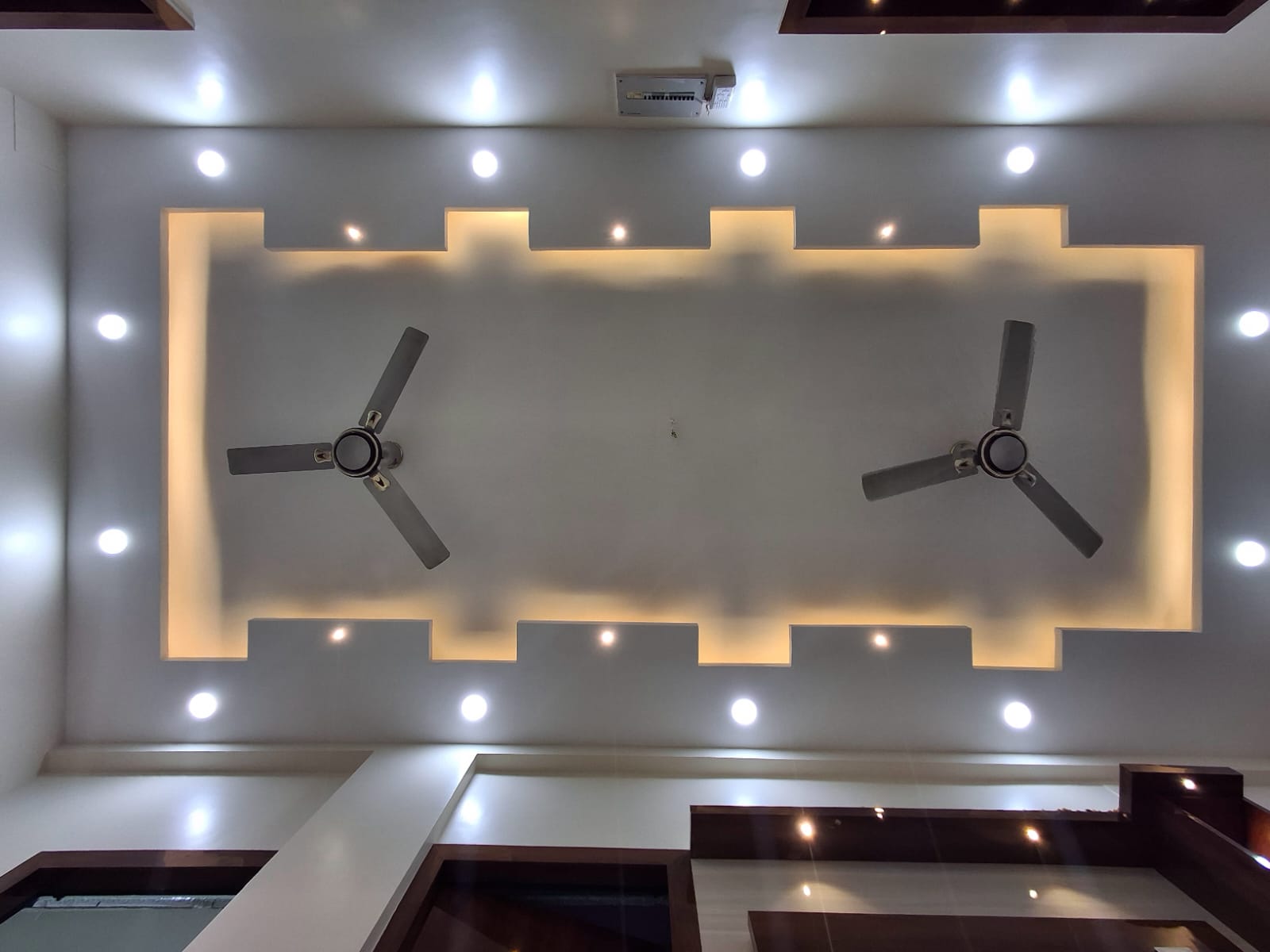 Minimalist False-Ceiling Design with Recessed Lights